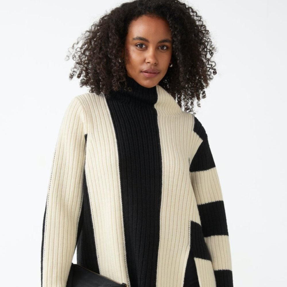& OTHER STORIES Slouchy Ribbed Mock Neck Jumper like NEW